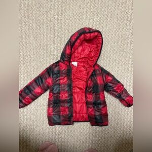 Epic Threads Red and Black Plaid Puffer Jacket